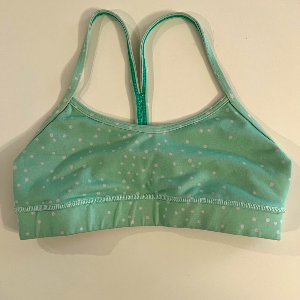 Lululemon mint green polka dot sports bra size 4